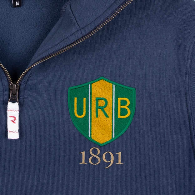 Brazil 1891 Quarter Zip Sweatshirt Petrol Blue - Badge View