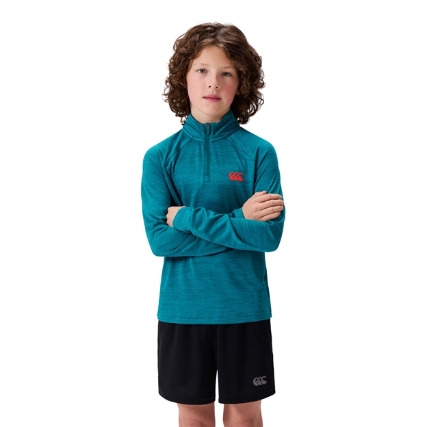 Canterbury Kids Tempo+ Knit Quarter Zip Pullover - Model Front View