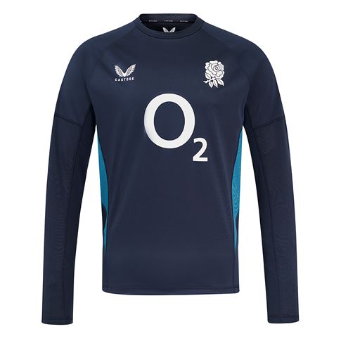 England Mens Contact Drill Top 25/26 Inkwell/Storm Blue - Front