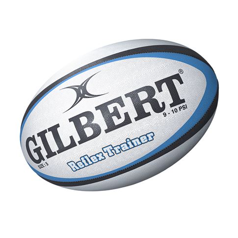 Gilbert Reflex Training Rugby Ball Blue/Black - Front View
