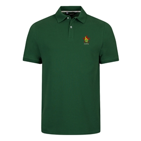 Zimbabwe 1981 Heritage Polo Shirt Bottle Green - Front View