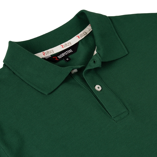Zimbabwe 1981 Heritage Polo Shirt Bottle Green - Collar Close-up