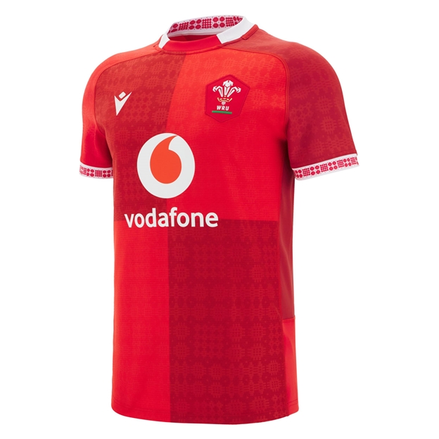 Wales Mens Home Rugby Shirt Slim Fit 25/26 Red - Front