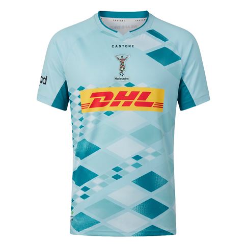 Harlequins Kids Away Rugby Shirt 26/27 Sea Angel - Front View