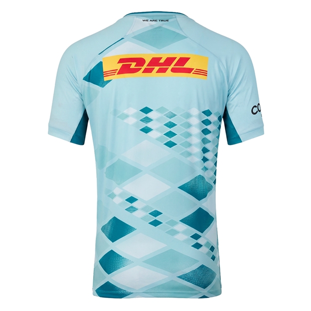 Harlequins Kids Away Rugby Shirt 26/27 Sea Angel - Back View