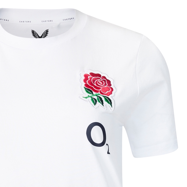 England Womens Off Pitch T-Shirt 26/27 Brilliant White - Rose