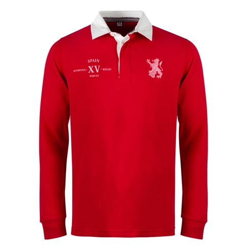 Womens World Cup Spain Adults Classic Heavyweight Rugby Shirt Red - Front