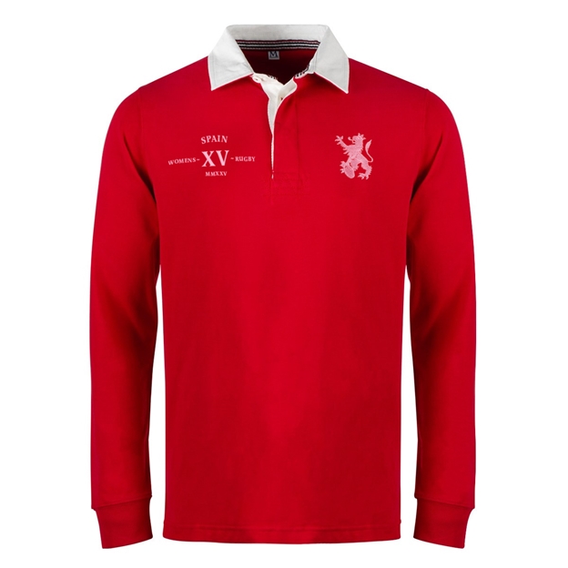 Womens World Cup Spain Adults Classic Heavyweight Rugby Shirt Red - Front