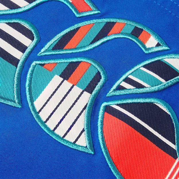 Canterbury Mens Uglies Tactic Shorts Daphne Blue/Multi - Uglies Embroidery Close-up
