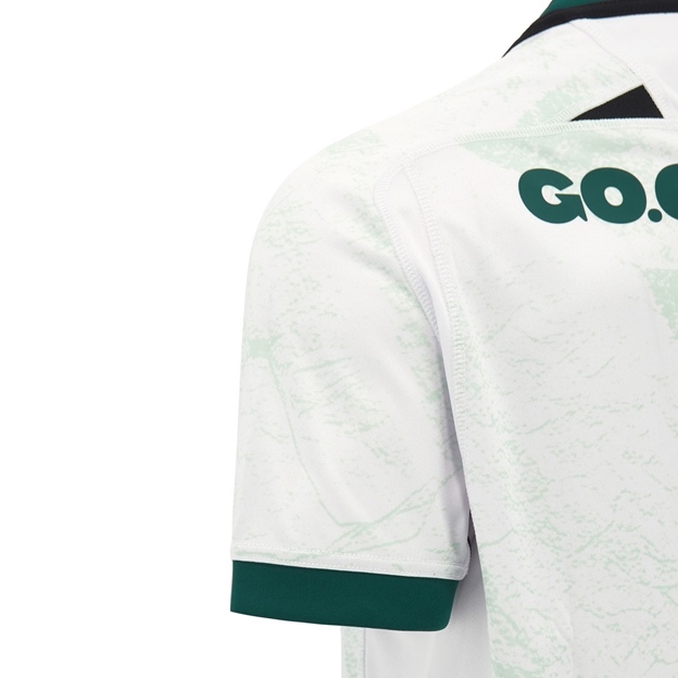 Wales Kids Away Rugby Shirt 26/27 Green - Sleeve Detail Close-up