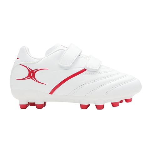 Gilbert Kids Sidestep X20 6 Stud Moulded Rugby Boots White - Outstep