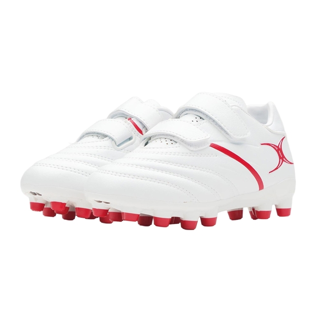 Gilbert Kids Sidestep X20 6 Stud Moulded Rugby Boots White - Pair