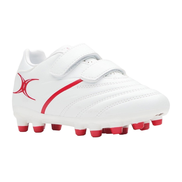 Gilbert Kids Sidestep X20 6 Stud Moulded Rugby Boots White - Toe