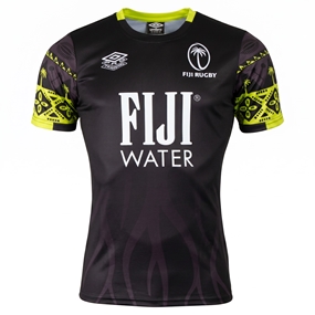 Fiji Mens Pre Match T-Shirt 26/27 Black - Front View