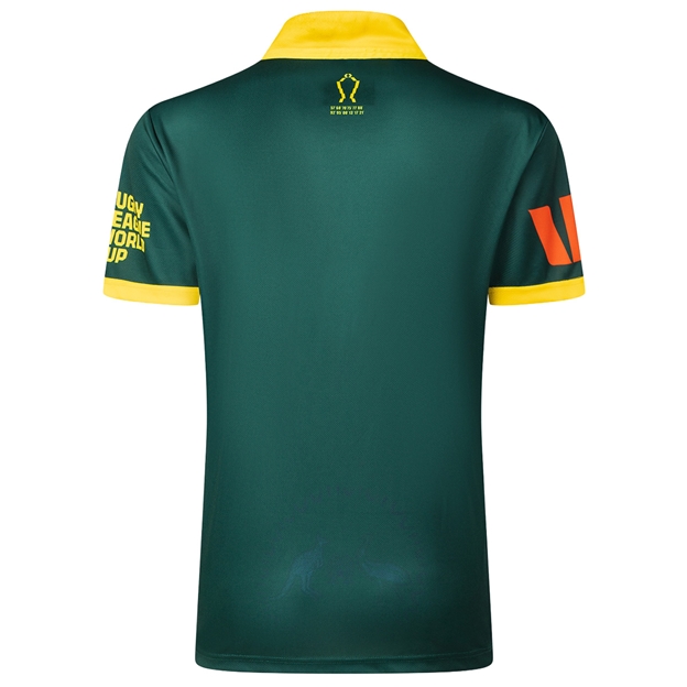 Kangaroos Mens Rugby League World Cup Home Rugby Shirt 2026 Green - Back View
