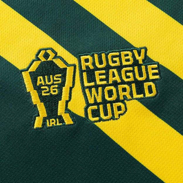 Kangaroos Mens Rugby League World Cup Home Rugby Shirt 2026 Green - RLWC Close-up