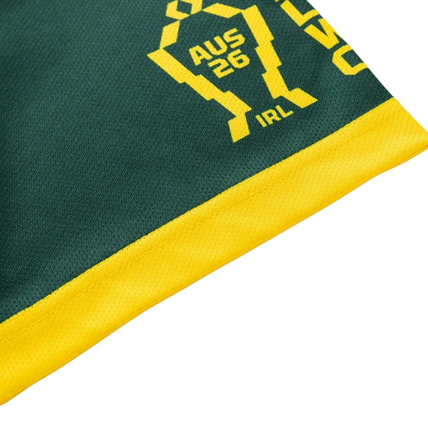 Kangaroos Mens Rugby League World Cup Home Rugby Shirt 2026 Green - Sleeve Detail