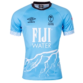 Fiji Mens Away Rugby Shirt 26/27 Blue - Front View