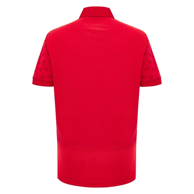 Wales Mens Home Cotton Rugby Shirt 26/27 Short Sleeve Red - Back View