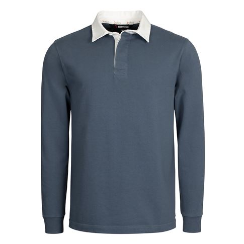 Rugby 1823 Adults Rugby Shirt Petrol Blue - Front View