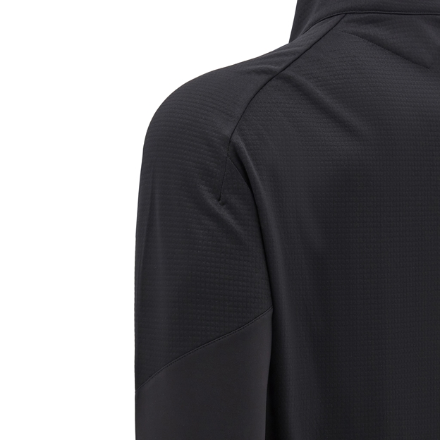 Wales Mens Travel 1/4 Zip Fleece - Black 2025 - Shoulder