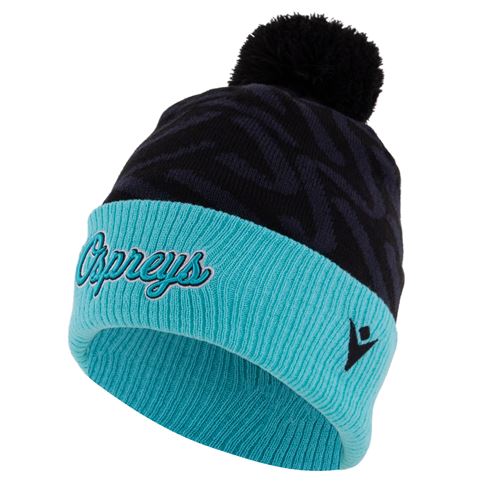 Ospreys Adults Pom Pom Beanie 26/27 Black - Front View