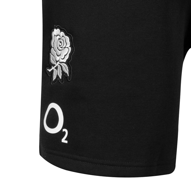 England Kids Off Pitch Shorts 26/27 Castore Black - RFU Rose Close-up