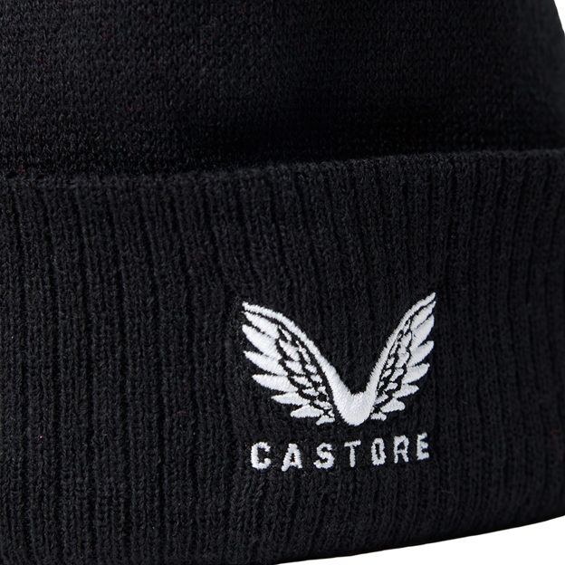 England Adults Bobble Beanie 26/27 Castore Black - Castore Logo Close-up