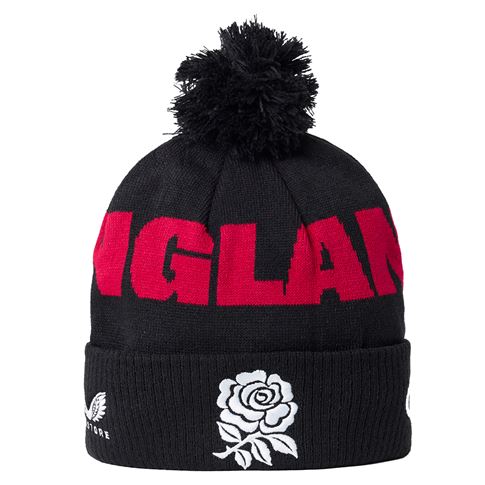 England Adults Bobble Beanie 26/27 Castore Black - Front View