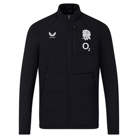 England Adults Performance Thermal Jacket 26/27 Castore Black - Front View