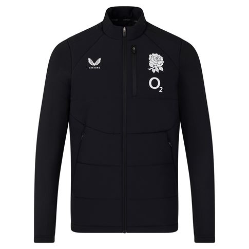 England Adults Performance Thermal Jacket 26/27 Castore Black - Front View