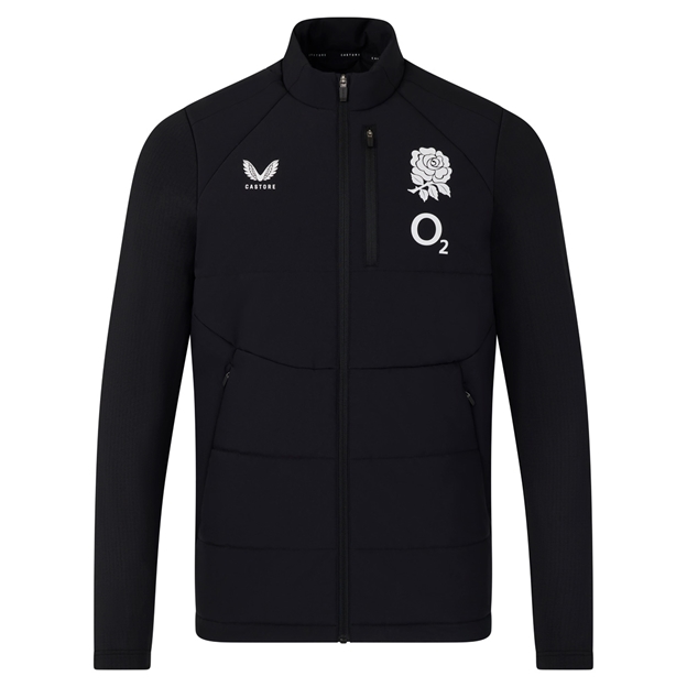 England Adults Performance Thermal Jacket 26/27 Castore Black - Front View