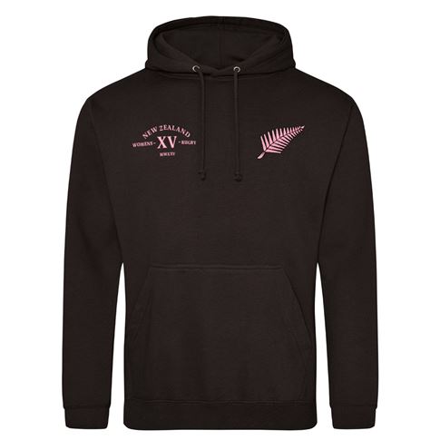 Womens World Cup New Zealand Adults Classic Hoodie Black - Front