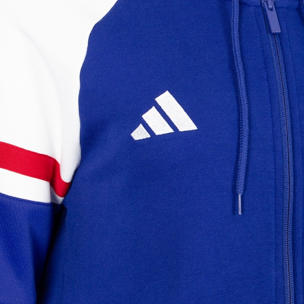 France Womens Travel Full Zip Hoodie 26/27 Mystery Ink - Adidas Logo Close-up