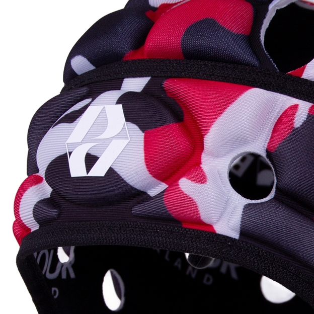 Body Armour Ventilator Headguard Red Camo - Logo