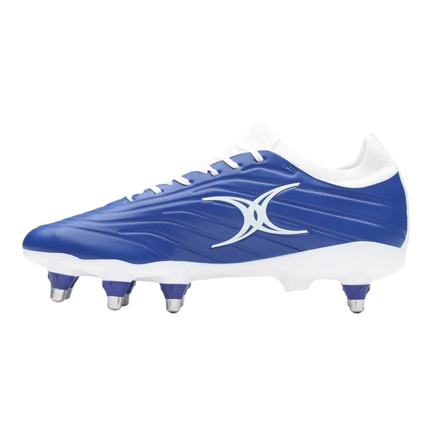 Gilbert Icon Power X V2 8 Stud Soft Ground Rugby Boots Blue - Instep