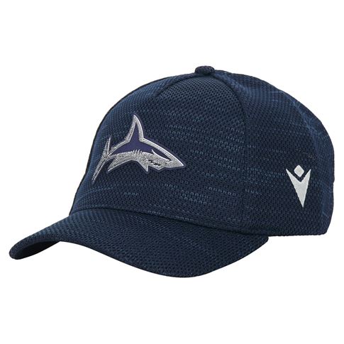 Sale Sharks Adults Curved Visor Cap 26/27 Navy - Front View
