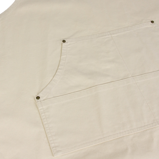 England Cotton Apron Natural - Front Pockets Close-up