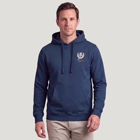 Scotland 1871 Adults Cotton Hoodie Petrol Blue - Model Front View