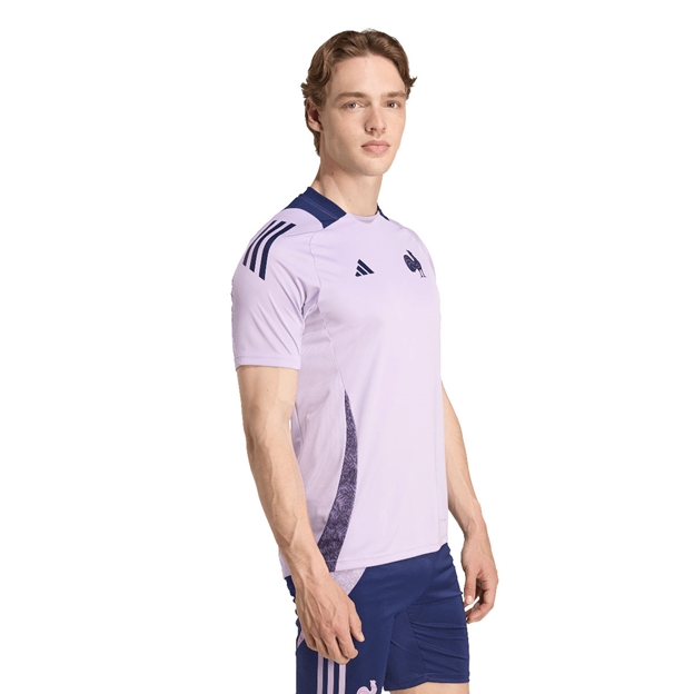 France Mens Performance Tee 25/26 Purple - Model Walking