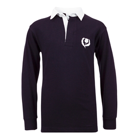 Scotland Kids Classic Rugby Shirt Navy - Front View