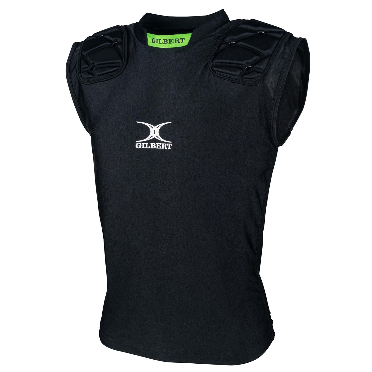 Gilbert Vapour Vest Body Armour Shoulder Pad Black - Front View