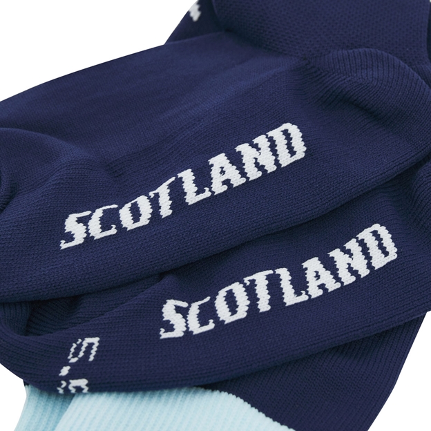 Scotland Kids Home Rugby Socks 26/27 Navy and Sand - Sole Close-up