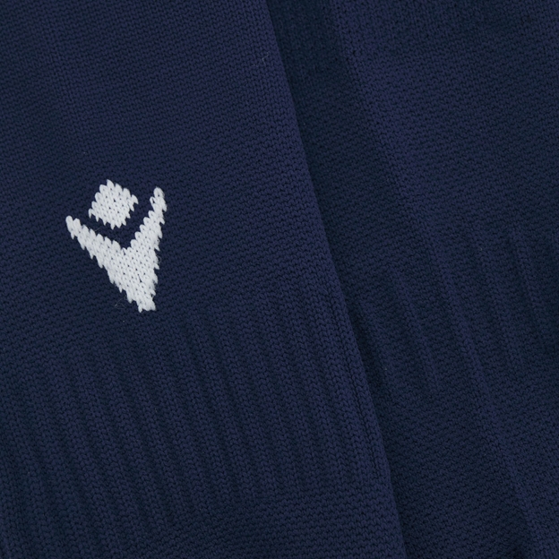 Scotland Kids Home Rugby Socks 26/27 Navy and Sand - Macron Logo Close-up