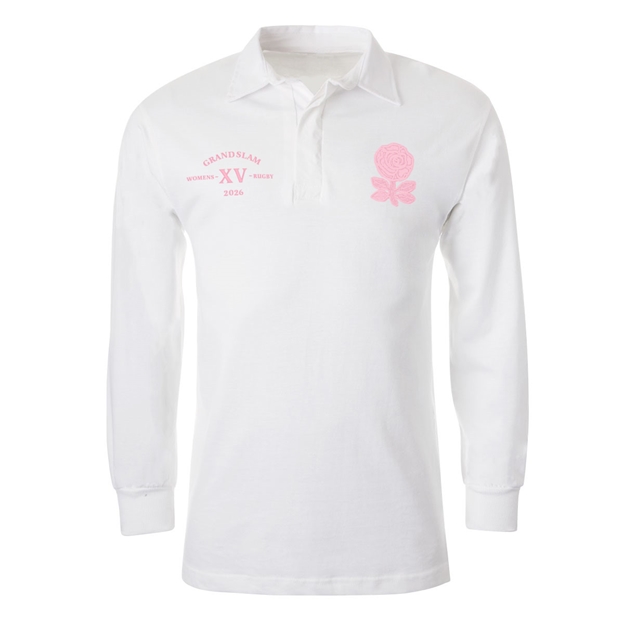 England Grand Slam 2026 Adults Classic Rugby shirt White - Front View