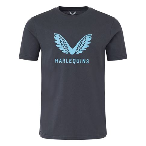 Harlequins Mens Presentation Tee 25/26 Ebony - Front
