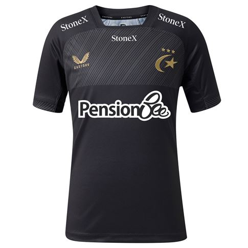 Saracens Kids Home Rugby Shirt 26/27 Caviar - Front View