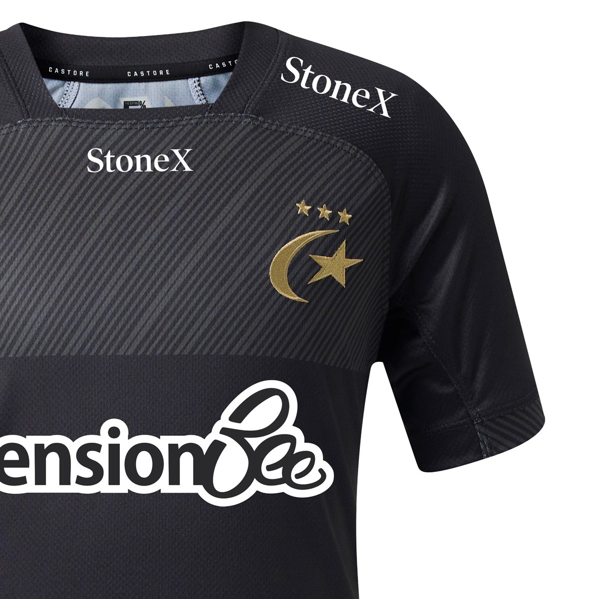 Saracens Kids Home Rugby Shirt 26/27 Caviar - Front View