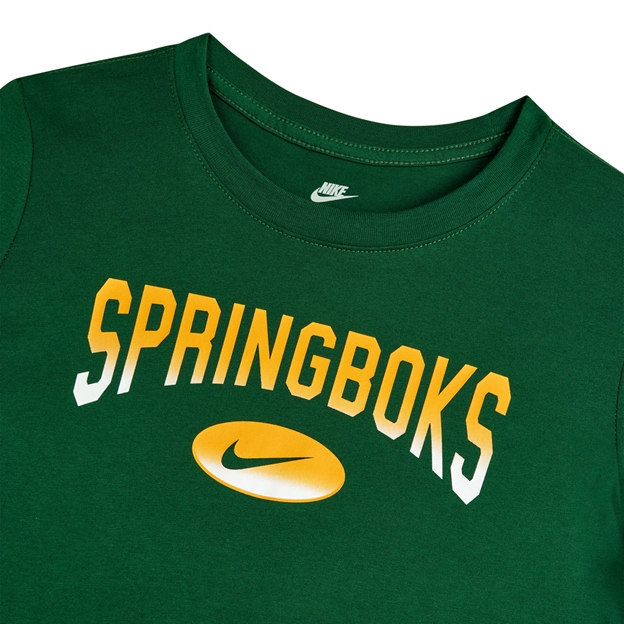 South Africa Springboks Womens Rugby T-Shirt 26/27 Gorge Green - Flatlay Close-up View