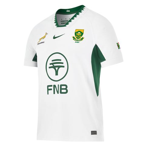 South Africa Springboks Mens Away Rugby Shirt 26/27 White - Front View